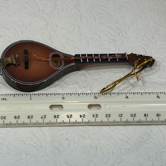 Miniature Mandolin Model Wooden Decorative Musical Instrument Ornament 5" - Picture 10 of 10